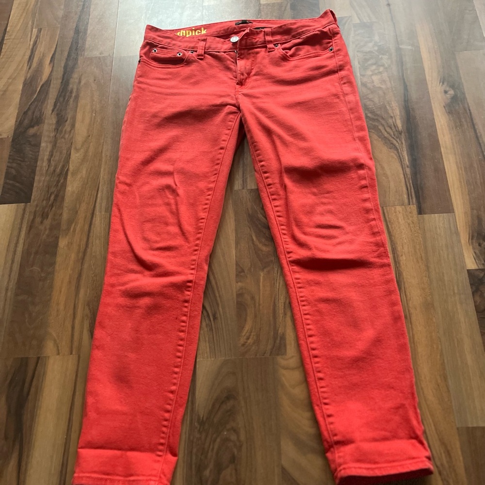 J. Crew toothpick crop jeans.